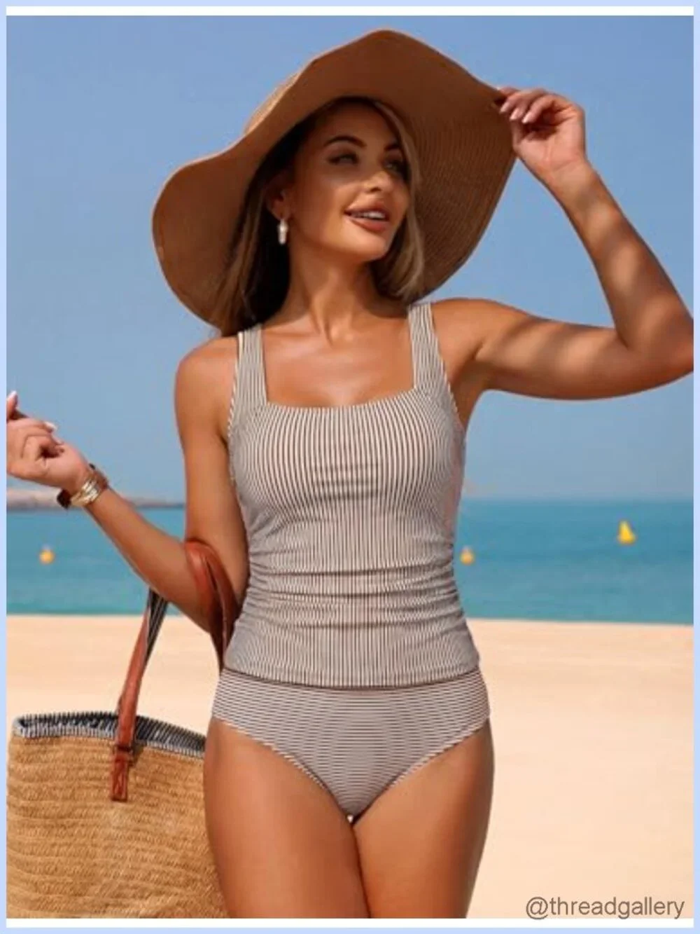 Women's Tankini Swim Set Ruched Tummy Control High Waist Swimwear